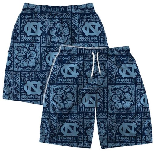 North Carolina Tar Heels  NCAA  Aloha Tiki Pattern Hawaiian Set