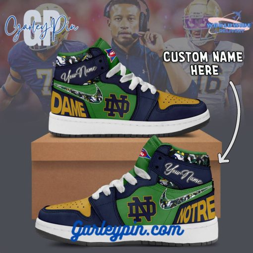 Notre Dame Fighting Irish NCAA Custom Name Air Jordan 1 Sneaker