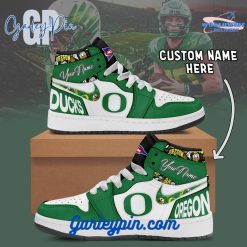 Oregon Ducks NCAA Custom Name Air Jordan 1 Sneaker