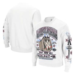 Ripple Junction White WrestleMania 40 World Heavyweight Championship Title Belt Sweatshirt 1