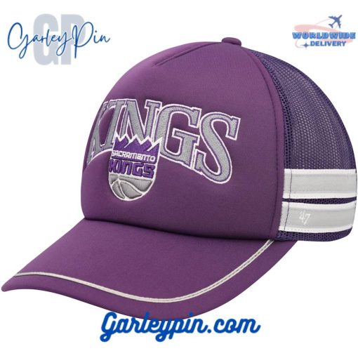 Sacramento Kings 47 Sidebrand Stripes Trucker Purple Hat