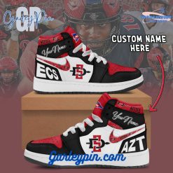 San Diego State Aztecs NCAA Custom Name Air Jordan 1 Sneaker