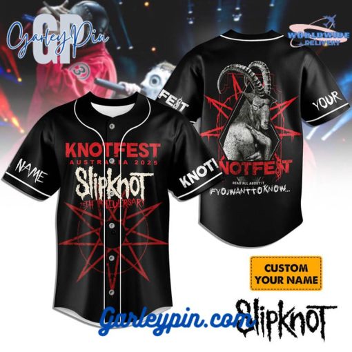 Slipknot Knotfest Australia 2025 Baseball Jersey