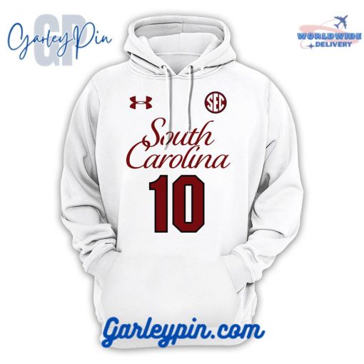 South Carolina Gamecocks Women’s Basketball Sovia Carolina 10 White Hoodie