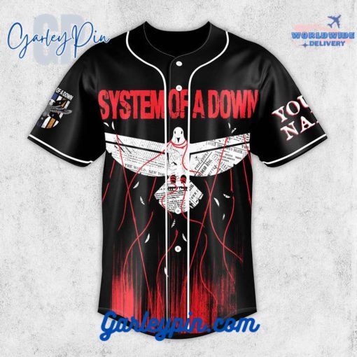 System of a Down Custom Name  Baseball Jersey