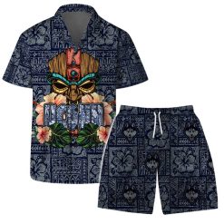 Uconn Huskies NCAA Aloha Tiki Pattern Hawaiian Set