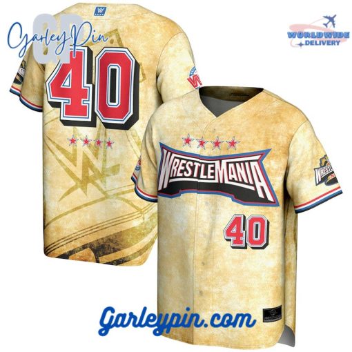 WrestleMania XL ProSphere Tan Baseball Jersey