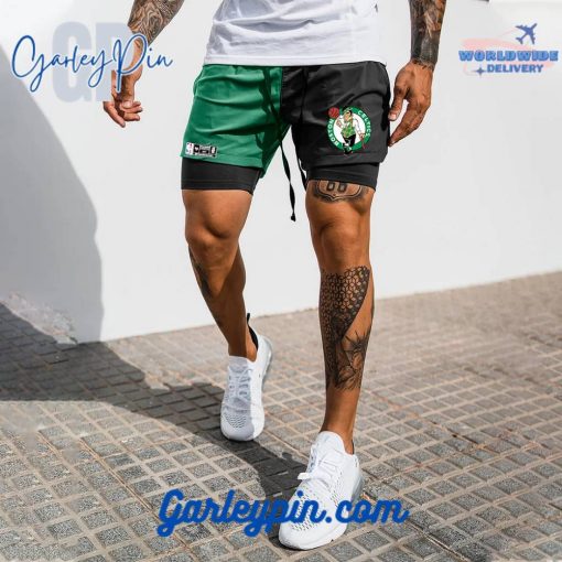 Boston Celtics NBA Black And Green Shorts