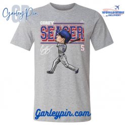 Corey Seager Texas Cartoon Heather Gray T-Shirt