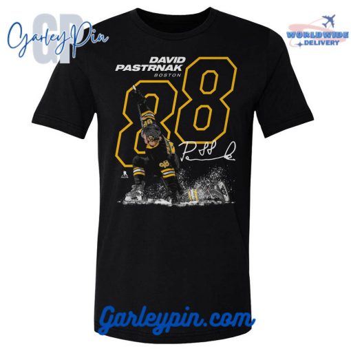 David Pastrnak Outline Black T-Shirt