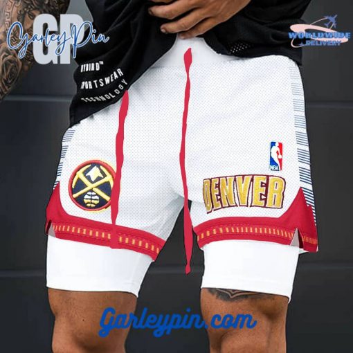 Denver Nuggets NBA White Shorts