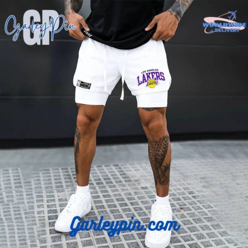 Los Angeles Lakers NBA Team White Shorts