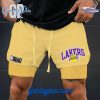 Los Angeles Lakers Purple And Cream Shorts