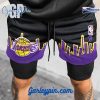 Los Angeles Lakers Purple And Cream Shorts