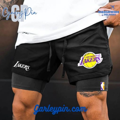 Mens Champion Los Angeles Lakers Black Shorts