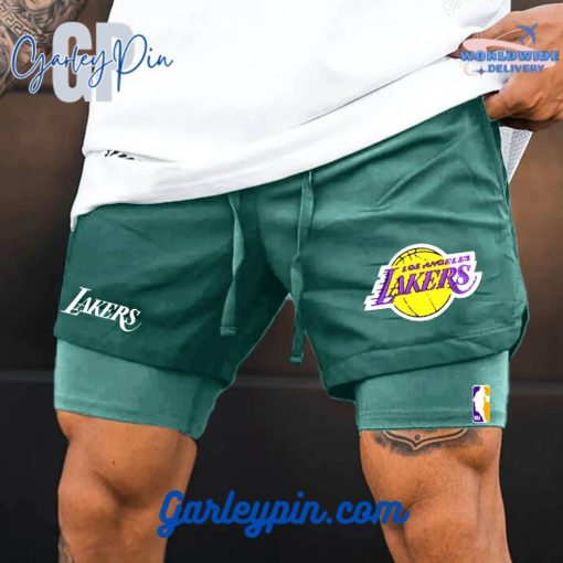 Mens Champion Los Angeles Lakers Green Shorts