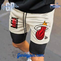 Miami Heat NBA Cream Shorts