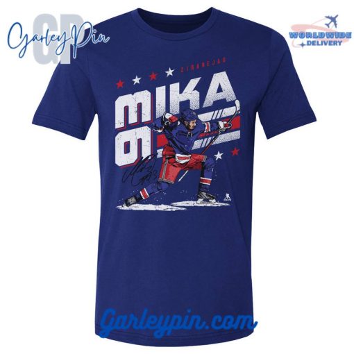 Mika Zibanejad Celebrate Royal Blue T-Shirt