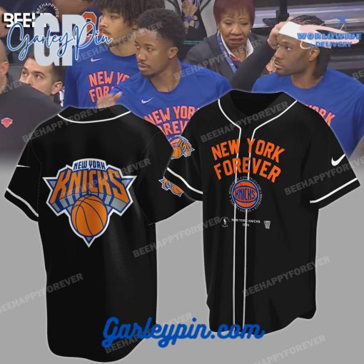 New York Knicks 2024 New York Forever Black Baseball Jersey