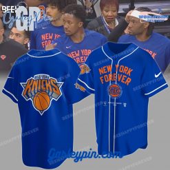 New York Knicks 2024 New York Forever Navy Baseball Jersey