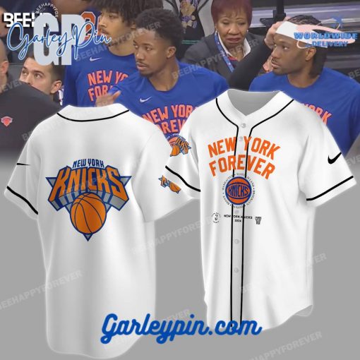 New York Knicks 2024 New York Forever White Baseball Jersey