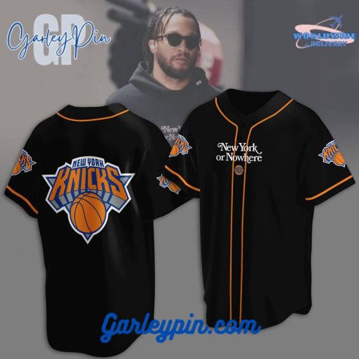 New York Knicks New York or NoWhere Black Baseball Jersey