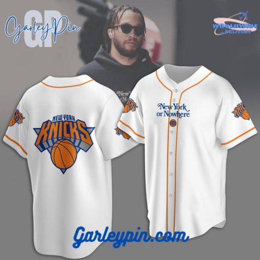 New York Knicks New York or NoWhere White Baseball Jersey