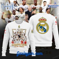 Real Madrid Laliga 23/24 Champions White Sweatshirt