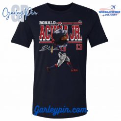 Ronald Acuna Jr. Cartoon True Navy T-Shirt