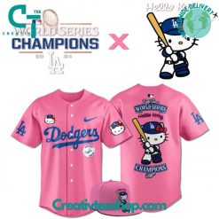 Los Angeles Dodgers x Hello Kitty 2024 World Series Champions Pink Jersey