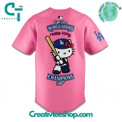 Los Angeles Dodgers x Hello Kitty 2024 World Series Champions Pink Jersey